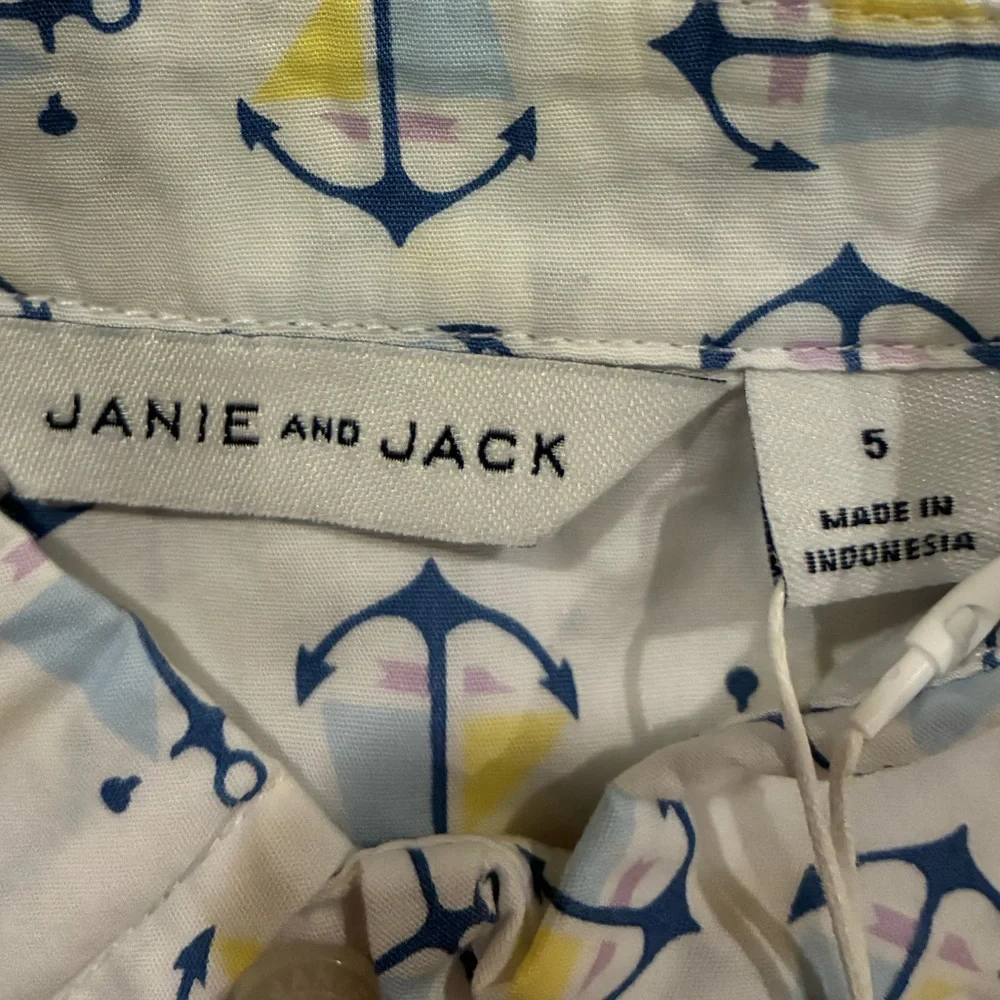 NWT- Janie and Jack Nautical Anchor Summer Shirt - Picture 4 of 4